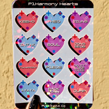 P1Harmony Holo Hearts Stickers