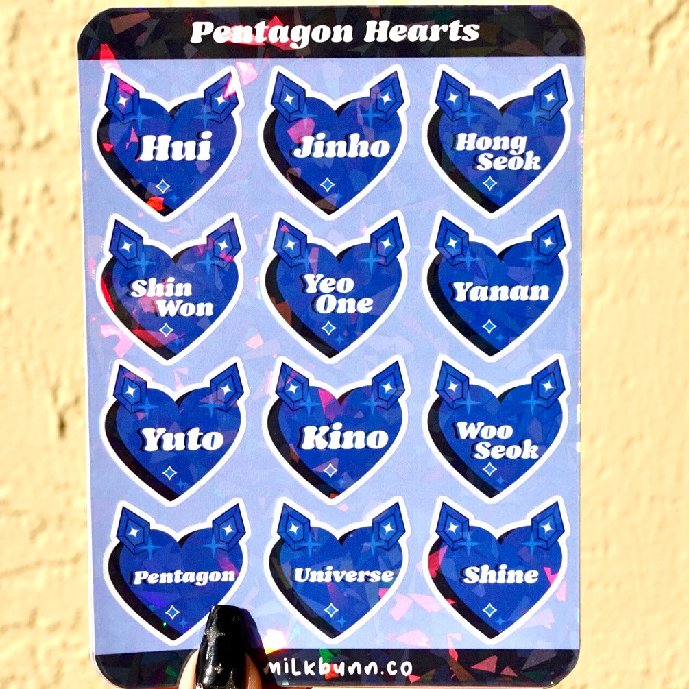 Pentagon Holo Hearts