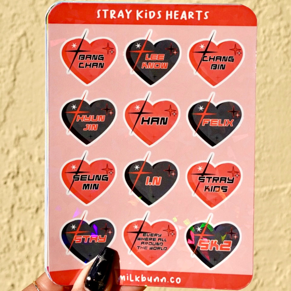 Stray Kids Holo Hearts Stickers