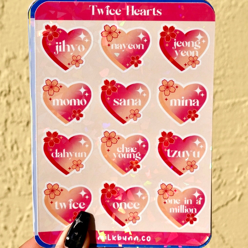 Twice Holo Hearts Stickers