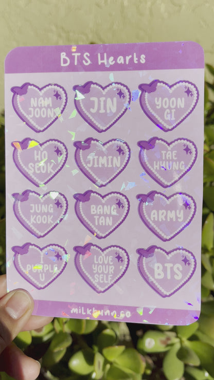 BTS Holo Hearts Stickers