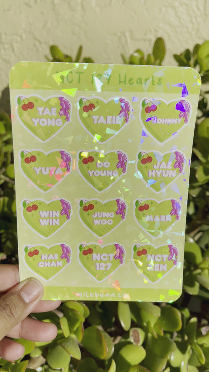 NCT 127 Holo Hearts Stickers