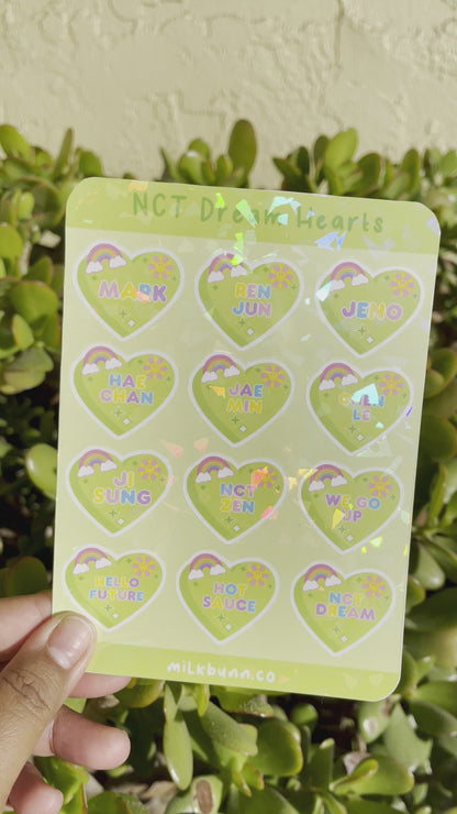 NCT Dream Holo Hearts Stickers