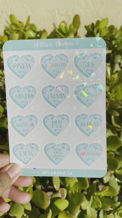 SHINee Holo Hearts Stickers