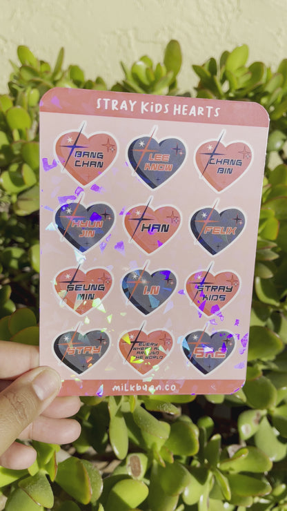 Stray Kids Holo Hearts Stickers