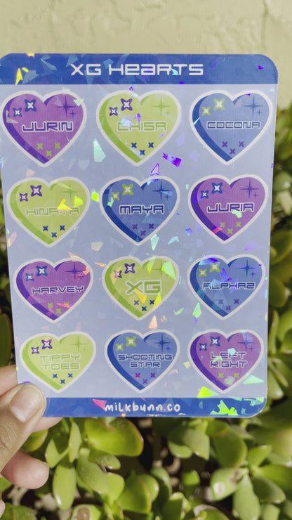 XG Holo Hearts Stickers