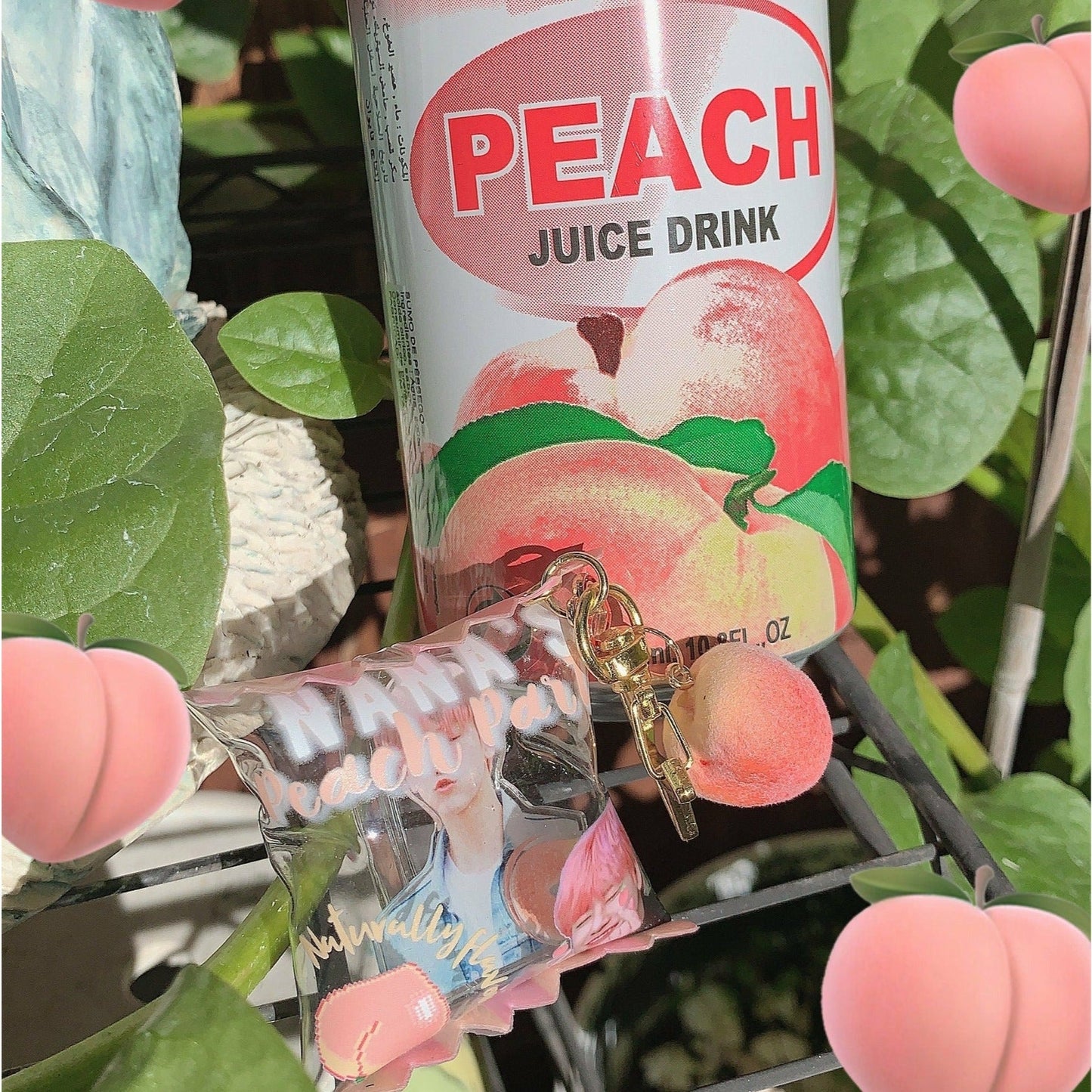 JAEMIN Peach Candy Bag Keychain - MilkBunn Co. NCT Dream Jaemin, peach inspired candy bag keychain, charms.